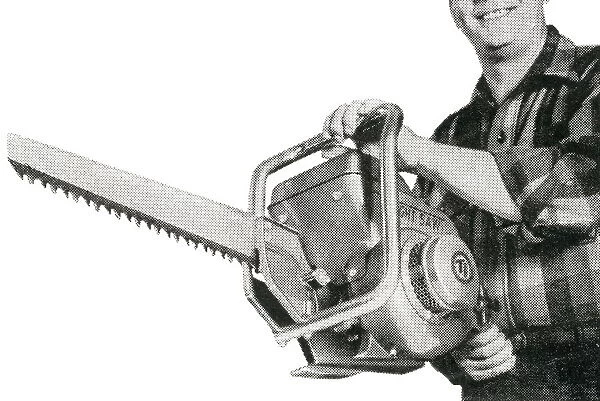 Man Holding a Chainsaw