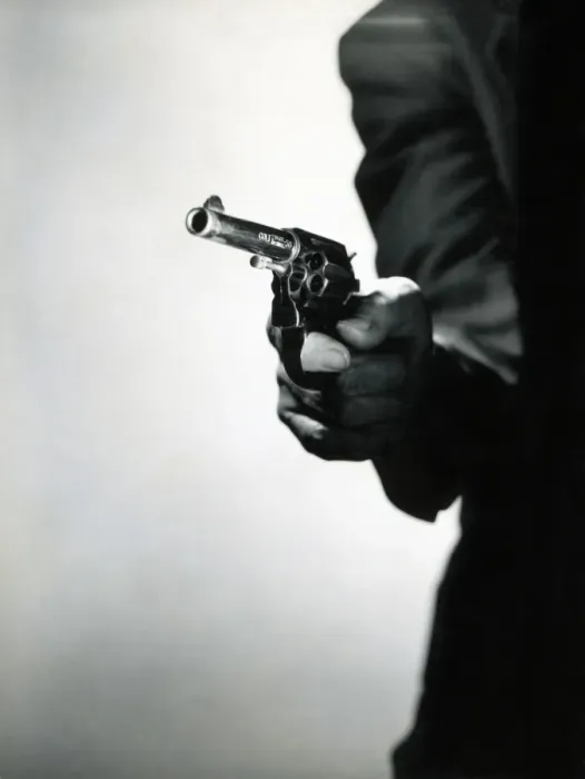 Framed Print : Man holding pistol Framed Print : Man holding pistol