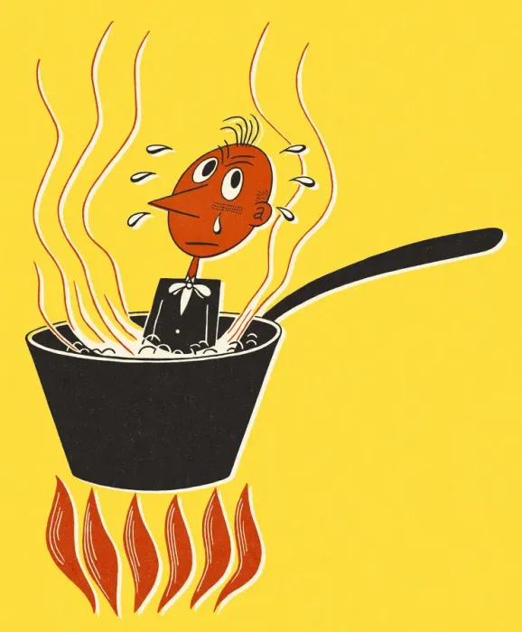 Framed Print : Man in Hot Water Framed Print : Man in Hot Water