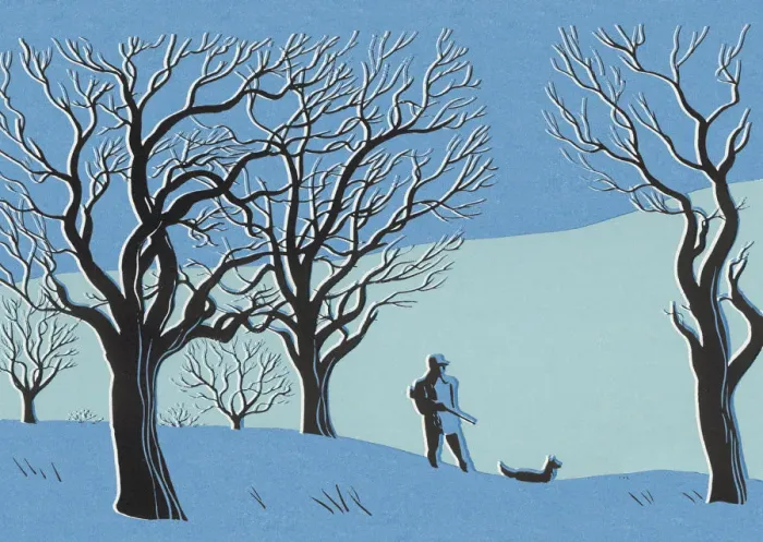 Framed Print : Man Hunting With his Dog