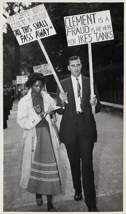 Framed Print : Man Being Interviewed on Picket Line Framed Print : Man Being Interviewed on Picket Line