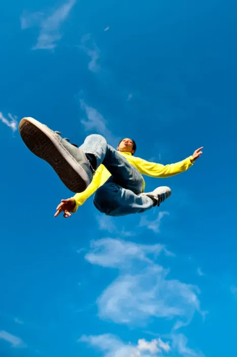 Framed Print : Man jump over in sky Framed Print : Man jump over in sky