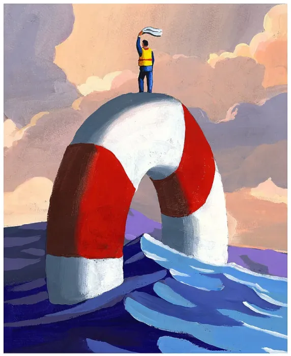 Framed Print : Man on Lifesaver Framed Print : Man on Lifesaver