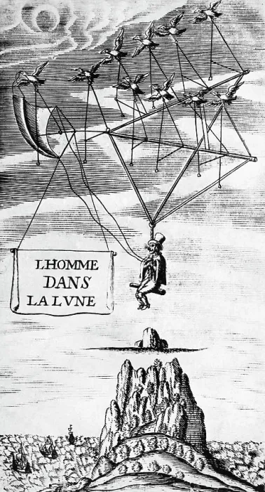 Framed Print : Man Being Lifted In To Air By Birds Framed Print : Man Being Lifted In To Air By Birds