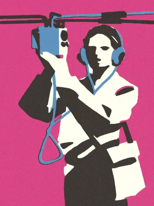 Framed Print : Man Listening to Headphones Framed Print : Man Listening to Headphones