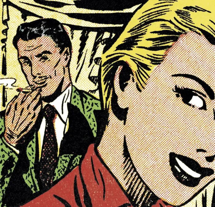 Framed Print : Man Looking at Woman Framed Print : Man Looking at Woman