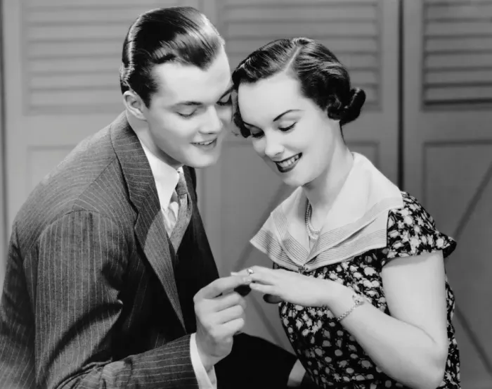 Framed Print : Man looking at womans ring Framed Print : Man looking at womans ring