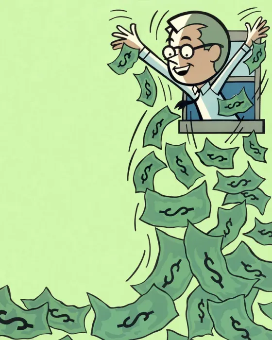 Framed Print : Man Making it Rain Money Framed Print : Man Making it Rain Money