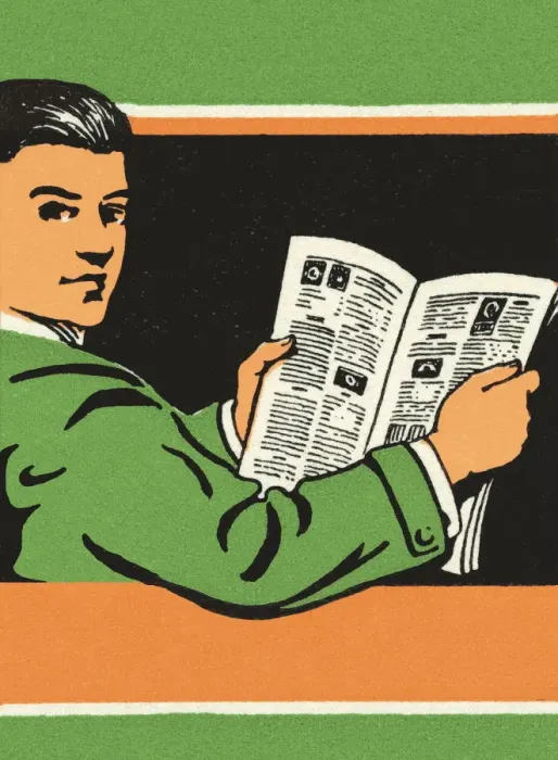 Framed Print : Man with newspaper Framed Print : Man with newspaper
