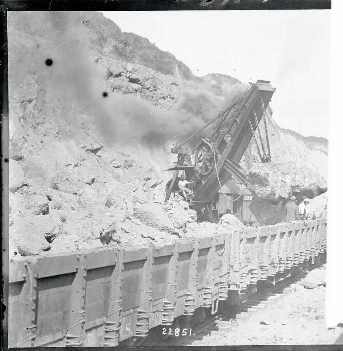 Framed Print : Man Operating a Steam Shovel Framed Print : Man Operating a Steam Shovel
