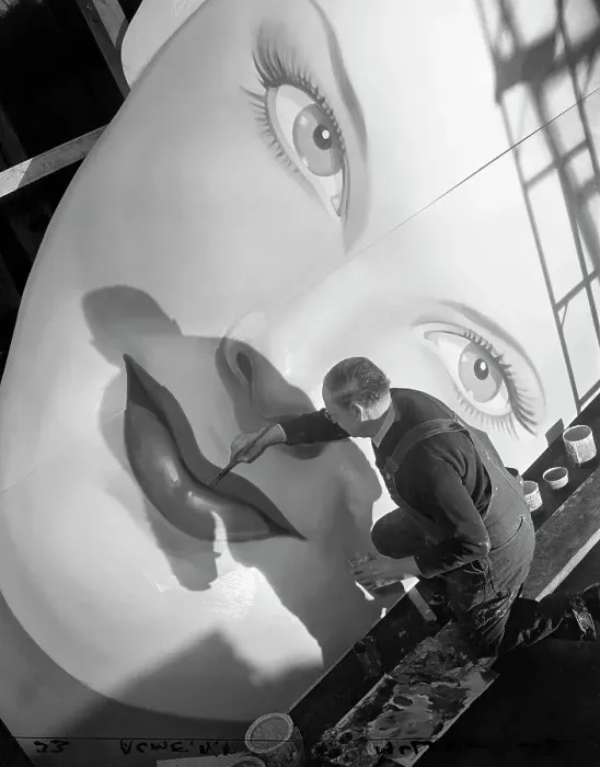 Framed Print : Man Painting Billboard Framed Print : Man Painting Billboard