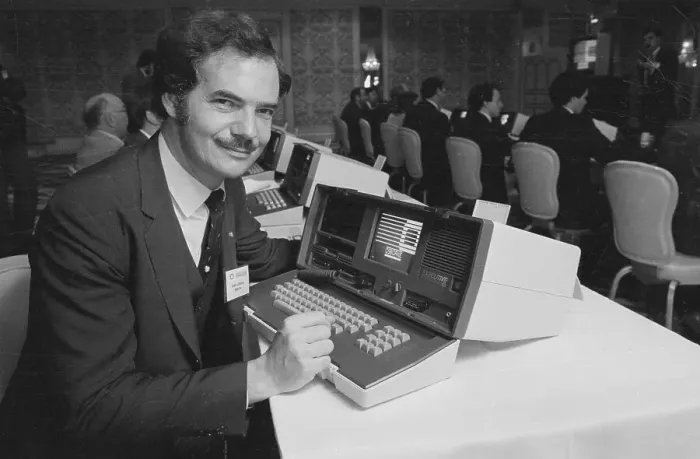 Framed Print : Man with Personal Computer Framed Print : Man with Personal Computer