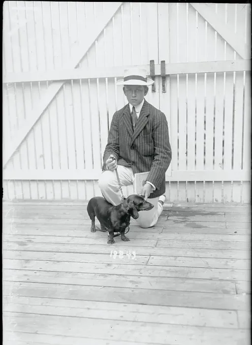 Framed Print : Man with His Pet Dog Framed Print : Man with His Pet Dog