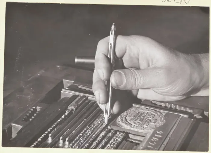 Framed Print : Man Picking Letters to Typeset Framed Print : Man Picking Letters to Typeset