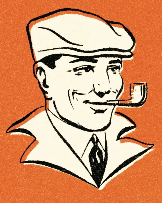 Framed Print : Man with pipe and driving cap Framed Print : Man with pipe and driving cap