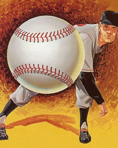 Man Pitching a Baseball