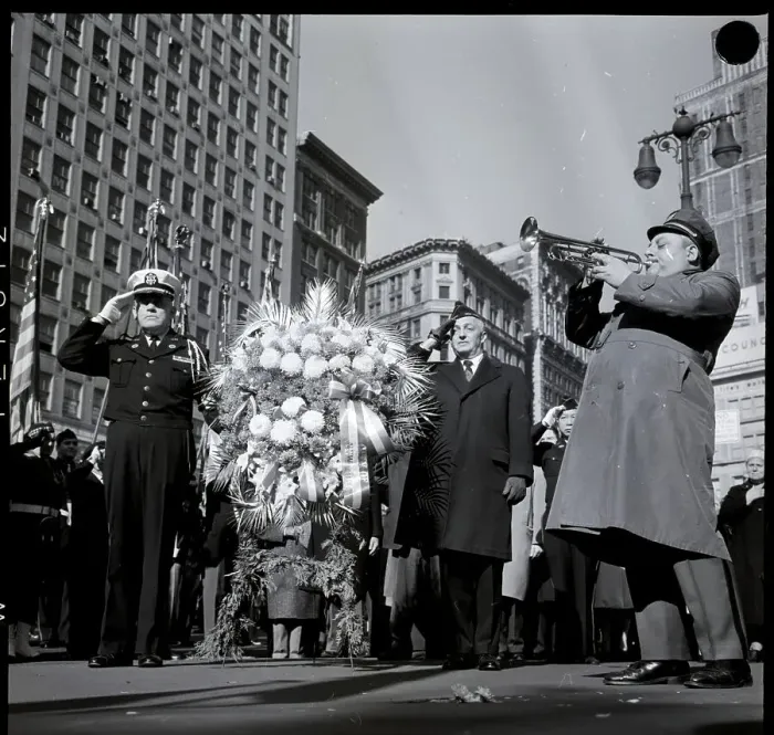 Framed Print : Man Playing Taps At Veterans Day Ceremon Framed Print : Man Playing Taps At Veterans Day Ceremon