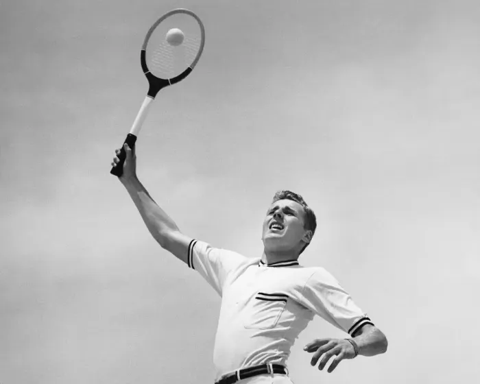 Framed Print : Man playing tennis