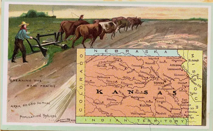 Framed Print : Man Plowing Field During Expansion of Kansas Framed Print : Man Plowing Field During Expansion of Kansas
