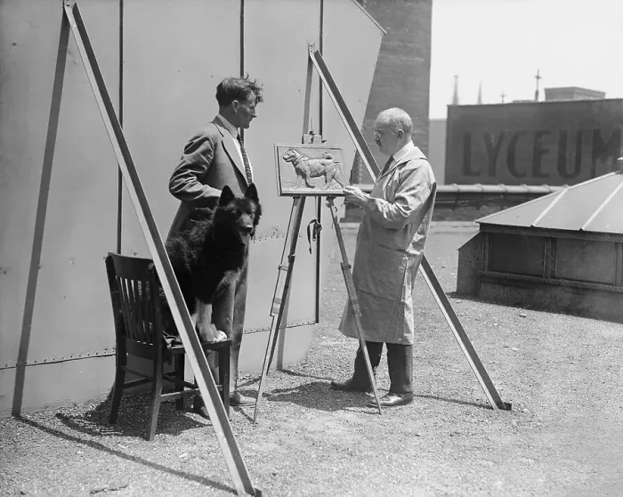 Framed Print : Man Posing Next to the Liberty Bell