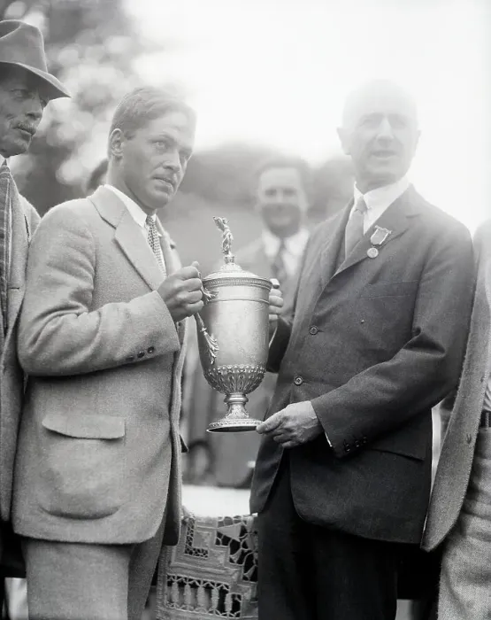 Framed Print : Man Presenting Bobby Jones with Cup Framed Print : Man Presenting Bobby Jones with Cup