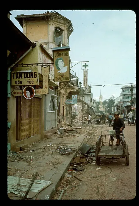 Framed Print : Man Pushing Cart Down Street Framed Print : Man Pushing Cart Down Street