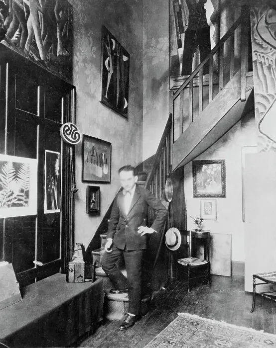 Framed Print : Man Ray Standing in Studio Framed Print : Man Ray Standing in Studio