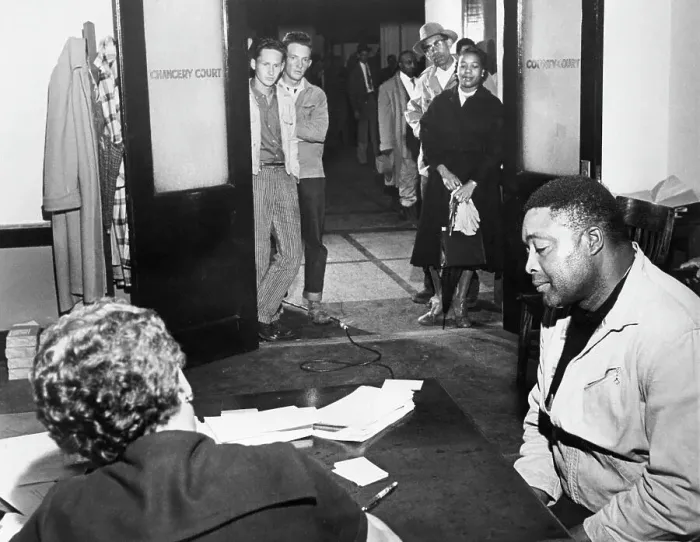 Framed Print : Man Registering to Vote Framed Print : Man Registering to Vote