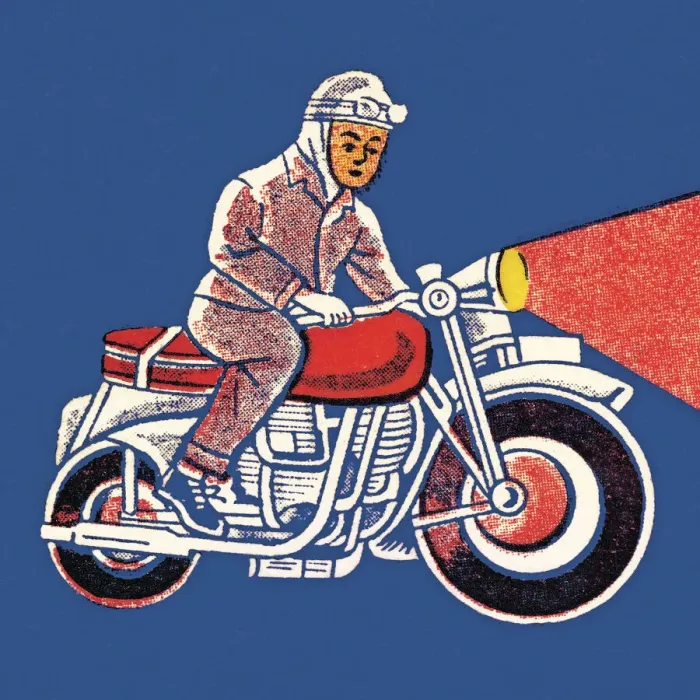 Framed Print : Man Riding Motorcycle Framed Print : Man Riding Motorcycle