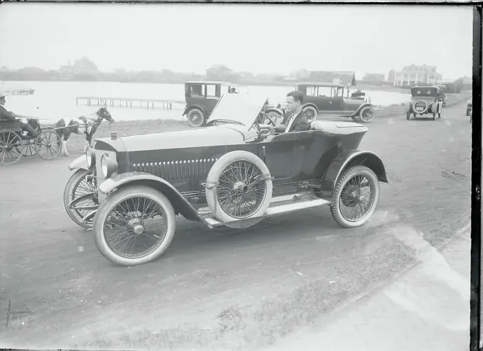 Framed Print : Man Riding in New German Car