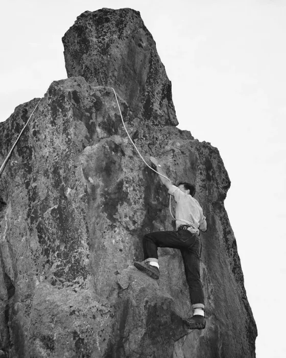Framed Print : Man rock climbing Framed Print : Man rock climbing