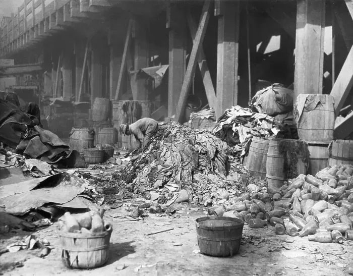 Framed Print : Man Searches Through Lg Outside Dump Framed Print : Man Searches Through Lg Outside Dump