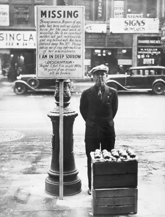 Framed Print : Man Selling Apples on 8th Avenue