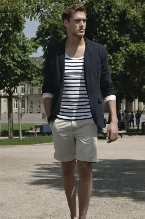 Framed Print : Man in shorts in the city Framed Print : Man in shorts in the city
