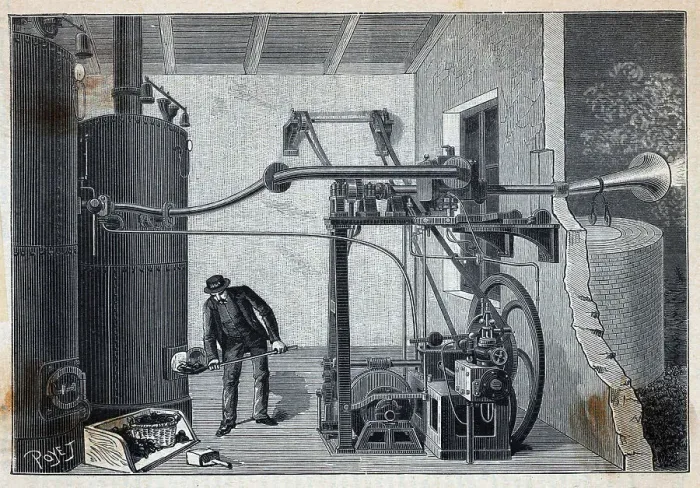 Framed Print : Man Shovels Coal Into Siren Mechanism Framed Print : Man Shovels Coal Into Siren Mechanism