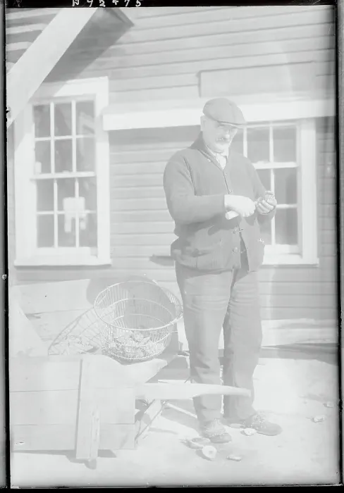 Framed Print : Man Shucking an Oyster Framed Print : Man Shucking an Oyster