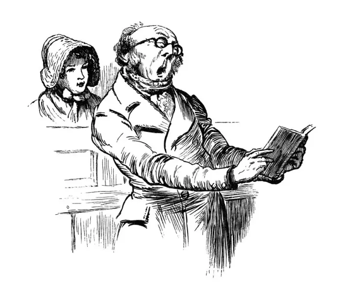 Framed Print : Man singing from a hymn book in church Framed Print : Man singing from a hymn book in church