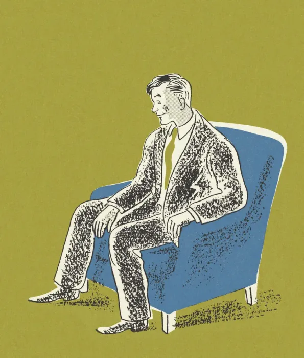 Framed Print : Man Sitting in an Armchair Framed Print : Man Sitting in an Armchair