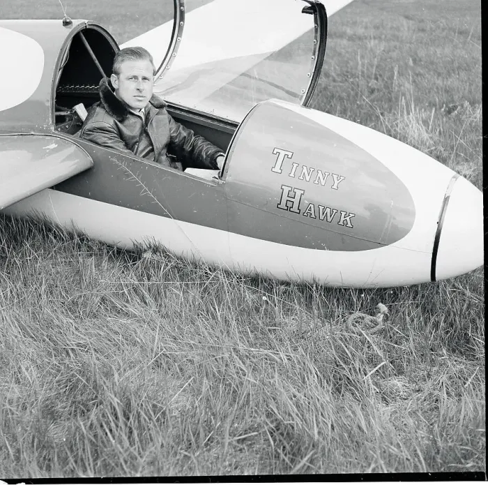 Framed Print : Man Sitting in the Cockpit of His Sailplane Framed Print : Man Sitting in the Cockpit of His Sailplane