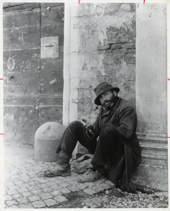 Framed Print : Man Sitting Against A Wall Begging Framed Print : Man Sitting Against A Wall Begging