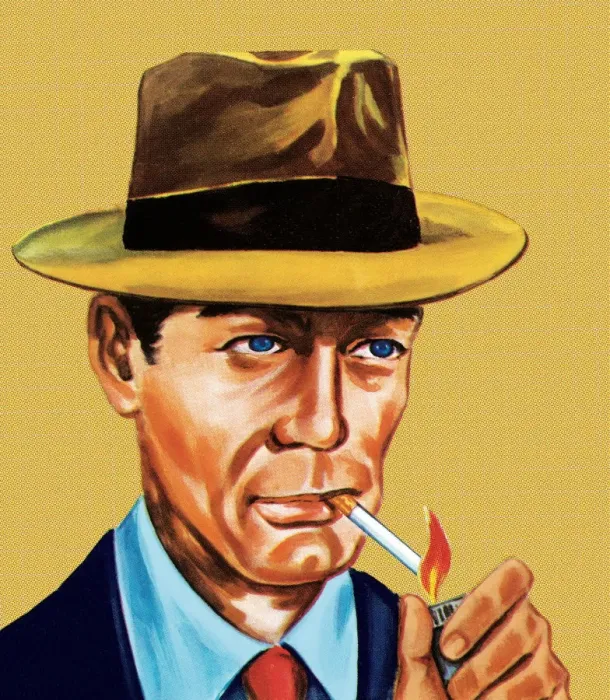 Framed Print : Man smoking