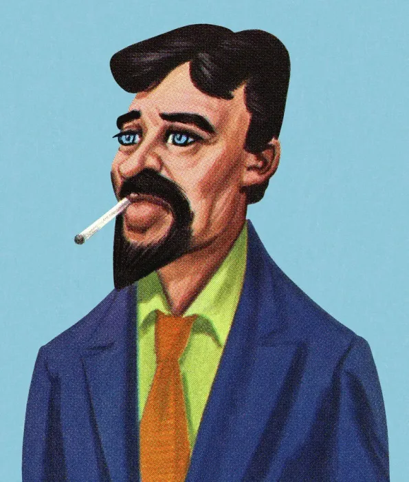 Framed Print : Man Smoking a Cigarette Framed Print : Man Smoking a Cigarette