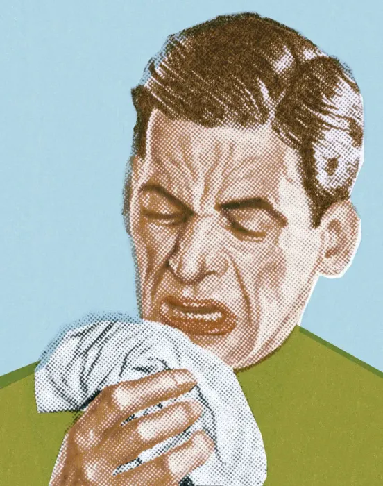 Framed Print : Man Sneezing Framed Print : Man Sneezing