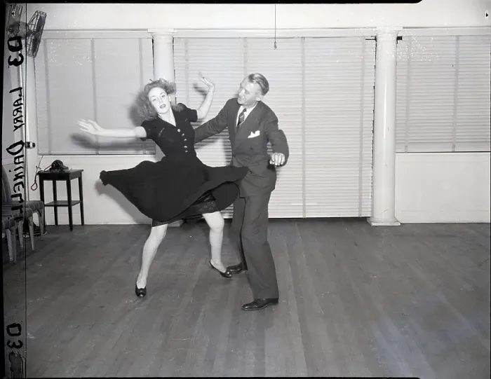 Framed Print : Man Spins Woman As They Dance Alone Framed Print : Man Spins Woman As They Dance Alone