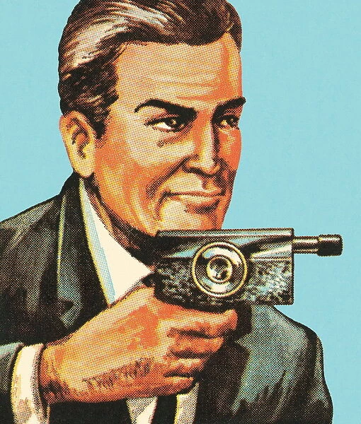 Man with Spy Gun Camera