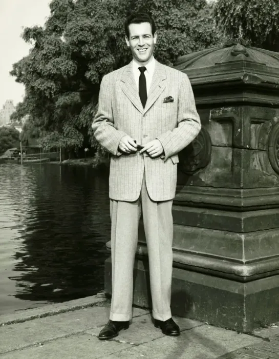 Framed Print : Man standing by lake in park, (B&W), (Portrait) Framed Print : Man standing by lake in park, (B&W), (Portrait)
