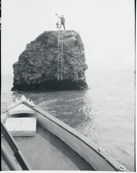 Framed Print : Man Standing on Pillar Rock Framed Print : Man Standing on Pillar Rock