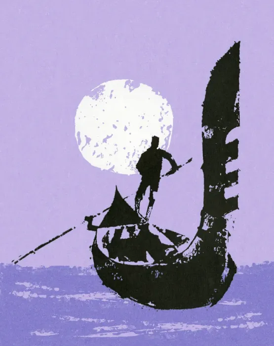 Framed Print : Man Steering Gondola Framed Print : Man Steering Gondola