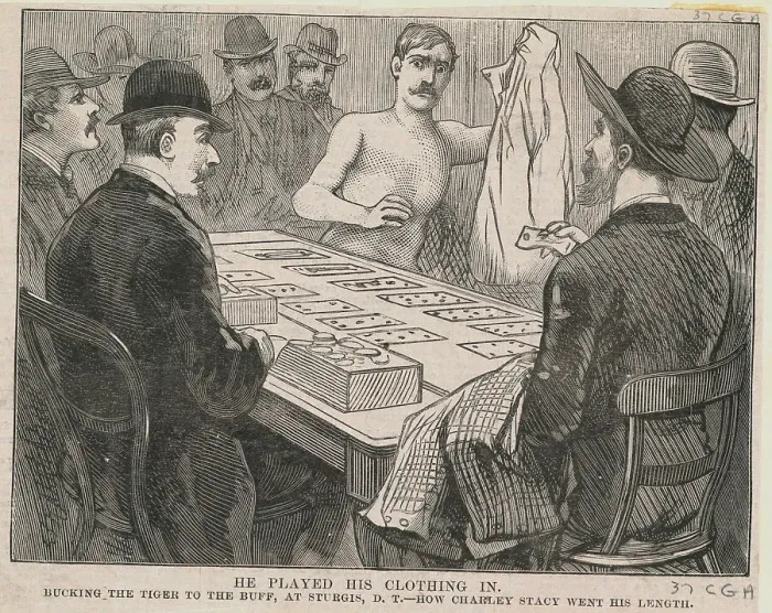 Framed Print : Man Stripping at Card Game Framed Print : Man Stripping at Card Game