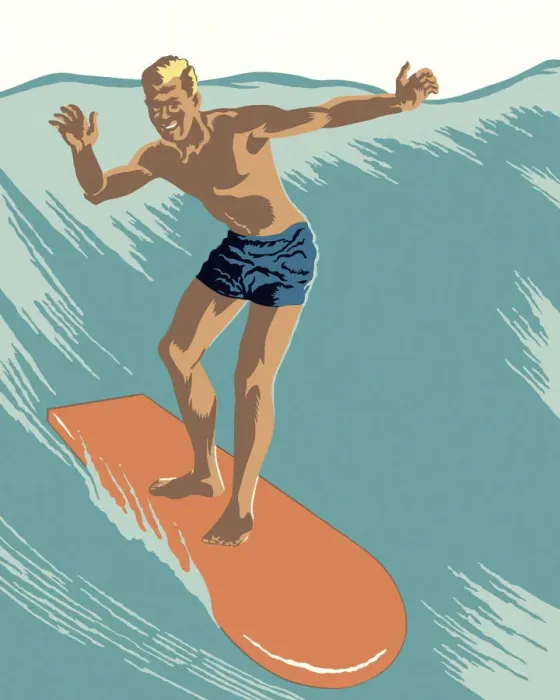 Framed Print : Man Surfing Framed Print : Man Surfing
